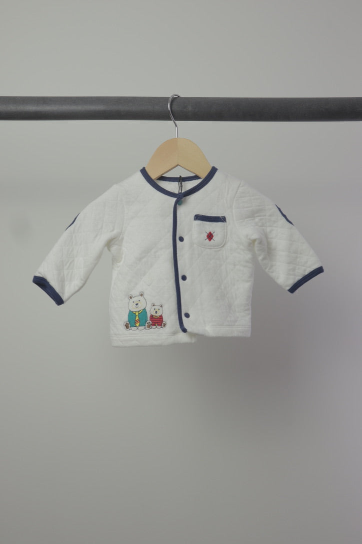 Vintage Little Me Quilted Teddy Bear Cardigan Jacket — 3M