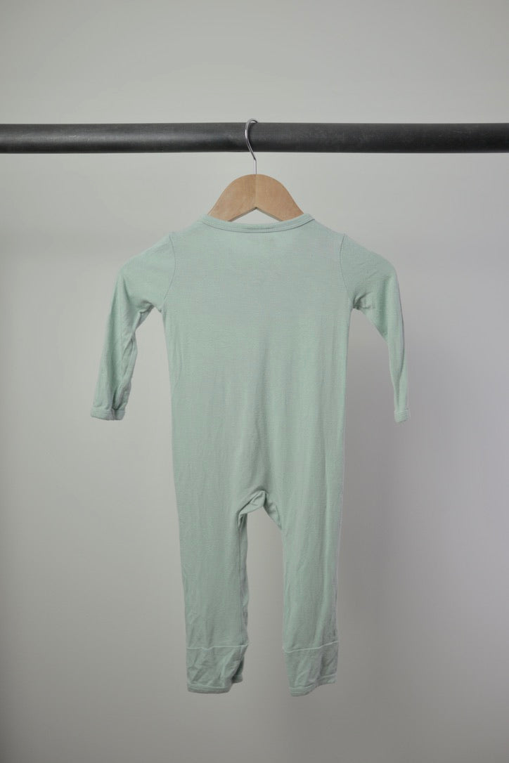 Kyte Baby — Bamboo Double-Zip Romper — Sage — 12–18M