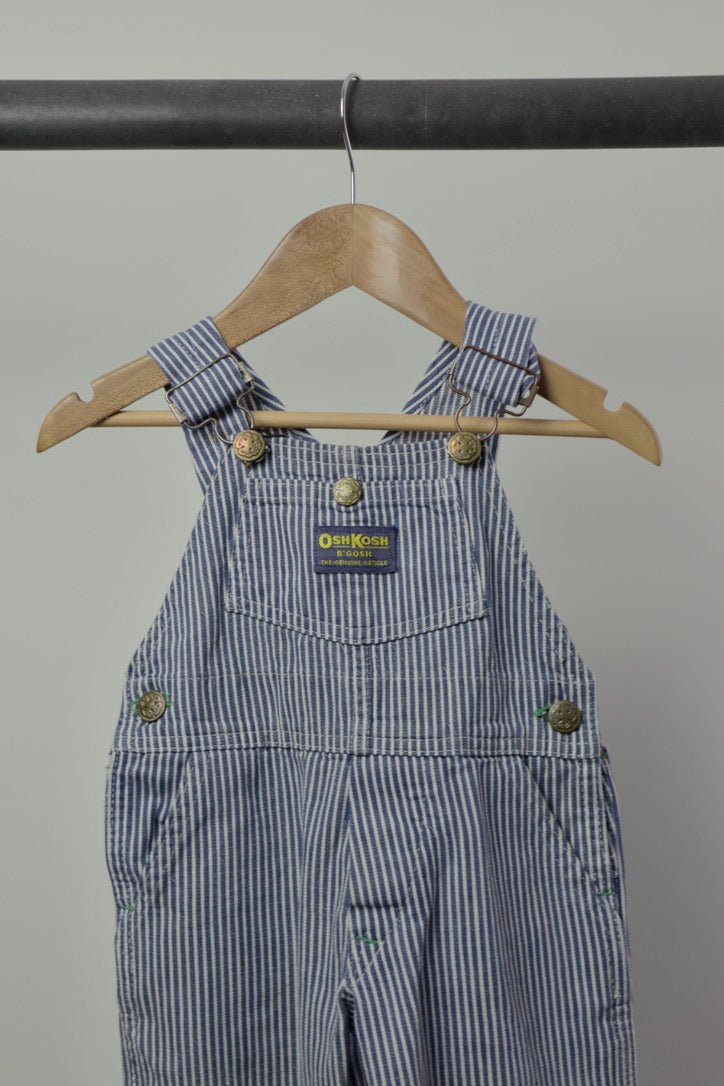 Vintage OshKosh B’gosh Railroad Stripe Overalls — 9M