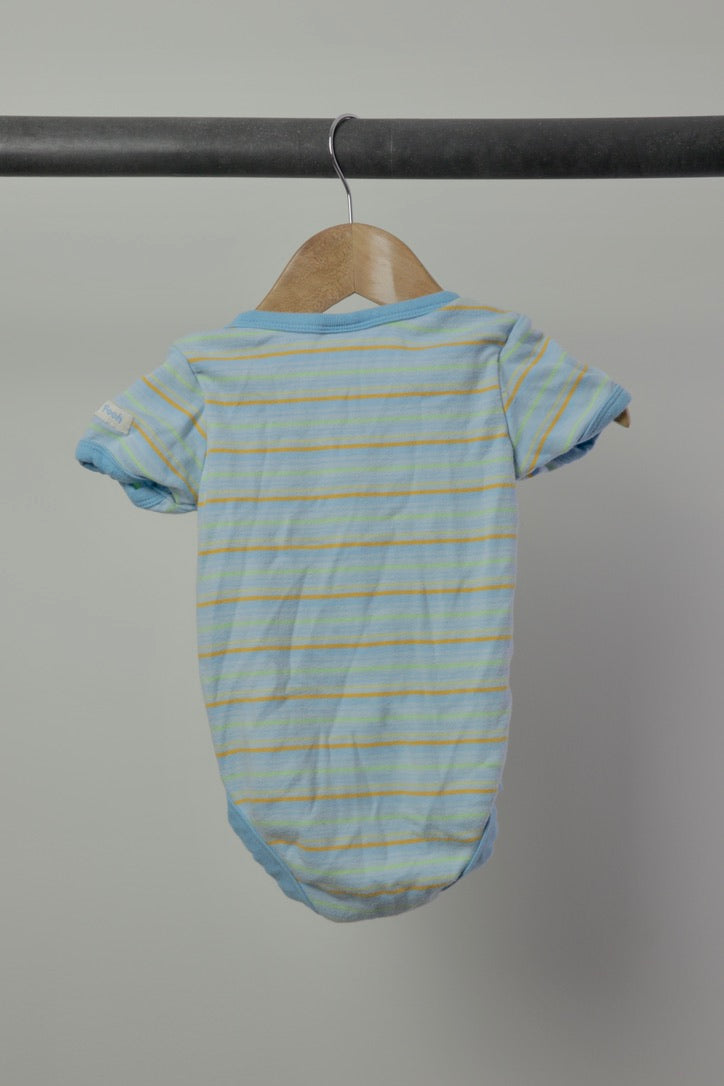 Vintage Disney Baby Winnie the Pooh & Tigger Striped Bodysuit — 6–12 Months