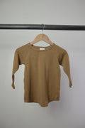 Jax + Lennon — Bamboo Blend Long Sleeve Tee — Warm Brown — 2/3Y
