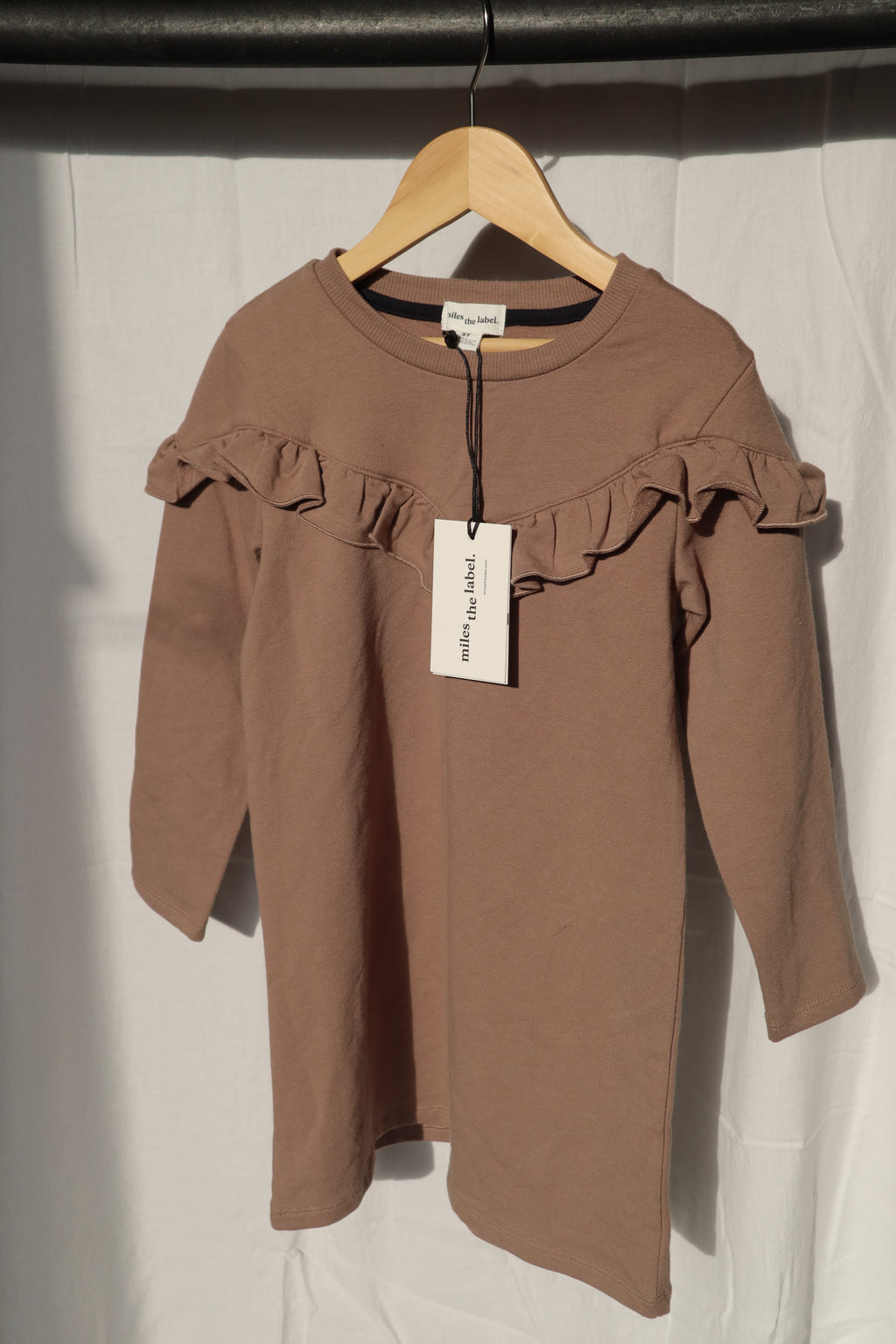 Miles the Label Organic Cotton Ruffle Sweater Dress — Size 5Y
