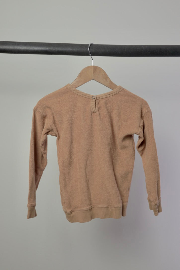 Phil & Phae Organic Cotton Terry Sweater — Warm Caramel — 5Y