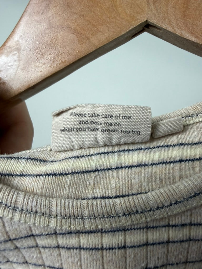 Wheat — Organic Cotton Striped Tank — Oatmeal/Cream — 6Y