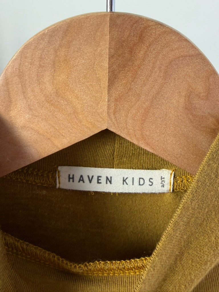 Haven Kids Mustard Bamboo Turtleneck — 2–3T