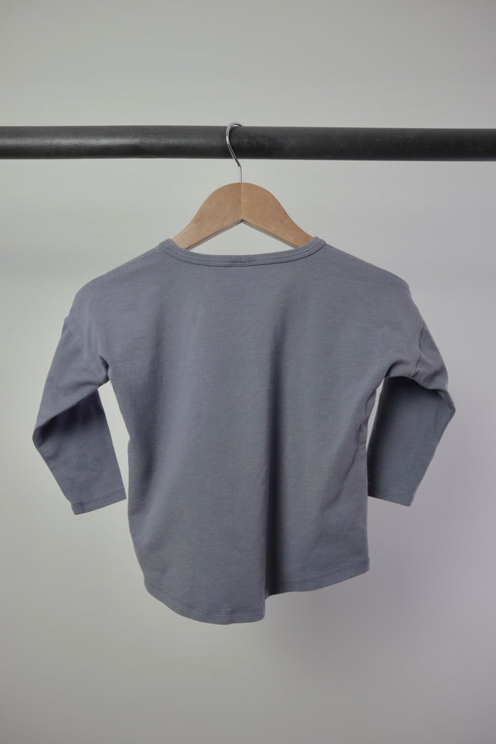 Jax + Lennon — Long Sleeve Top — Slate Blue — 2/3Y