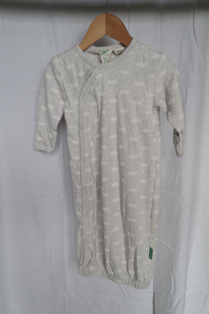Parade Organics Organic Cotton Kimono Gown | Clouds Grey | 3-6M