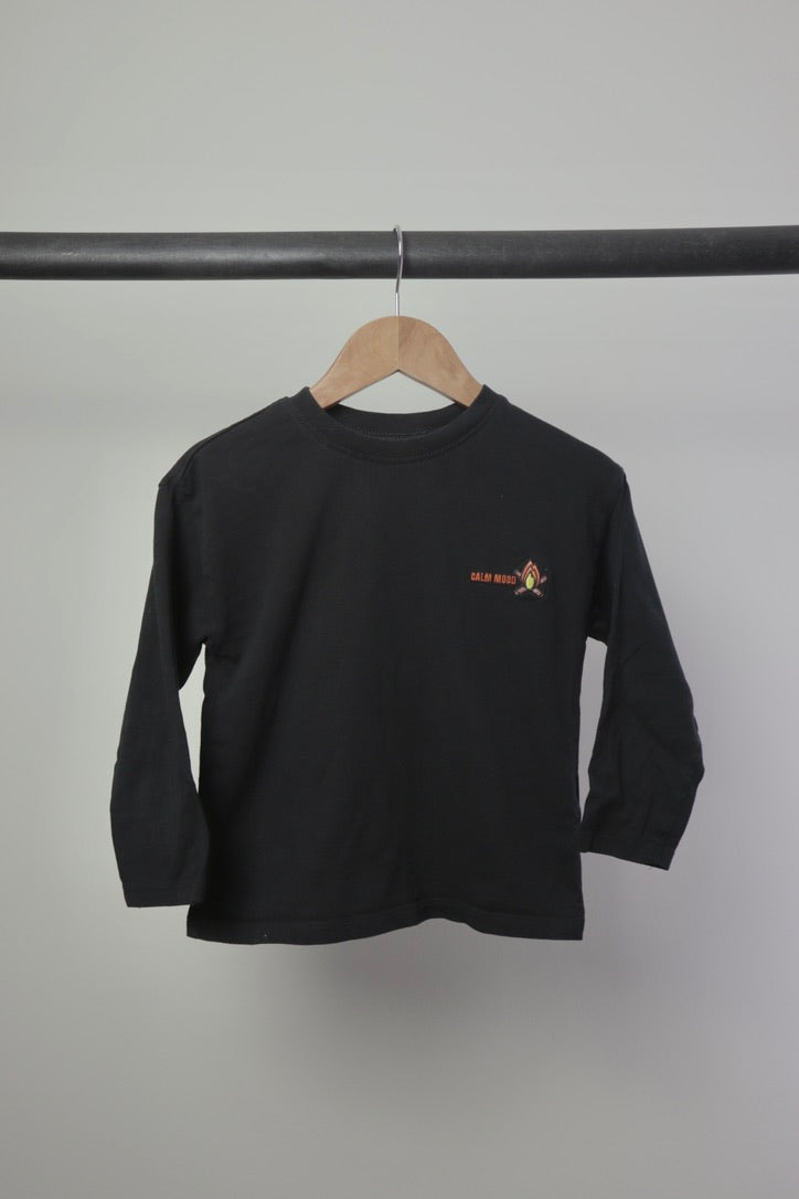 Zara Kids Calm Mood Long Sleeve T-Shirt — Black — 2–3Y
