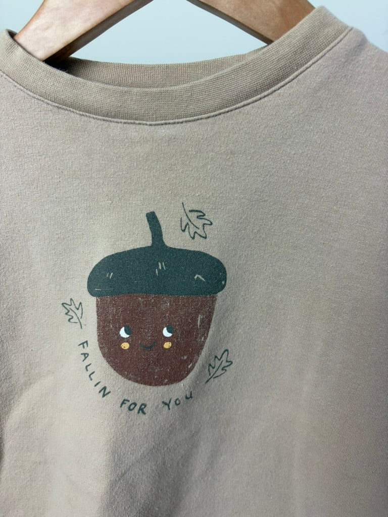 Quincy Mae — "Fallin' For You" Acorn Sweatshirt — 2–3Y