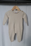 Just Born Cream Cable Knit Long-Sleeve Sweater Romper – 6 Months