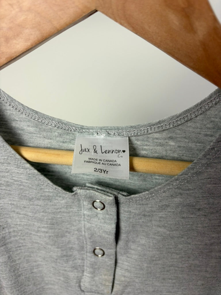 Jax + Lennon Bamboo Sleeveless Romper — Heather Grey — 2/3Y