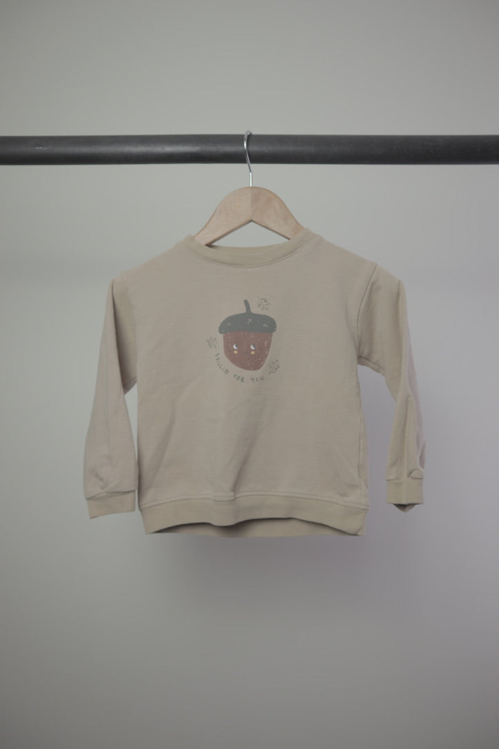 Quincy Mae — "Fallin' For You" Acorn Sweatshirt — 2–3Y