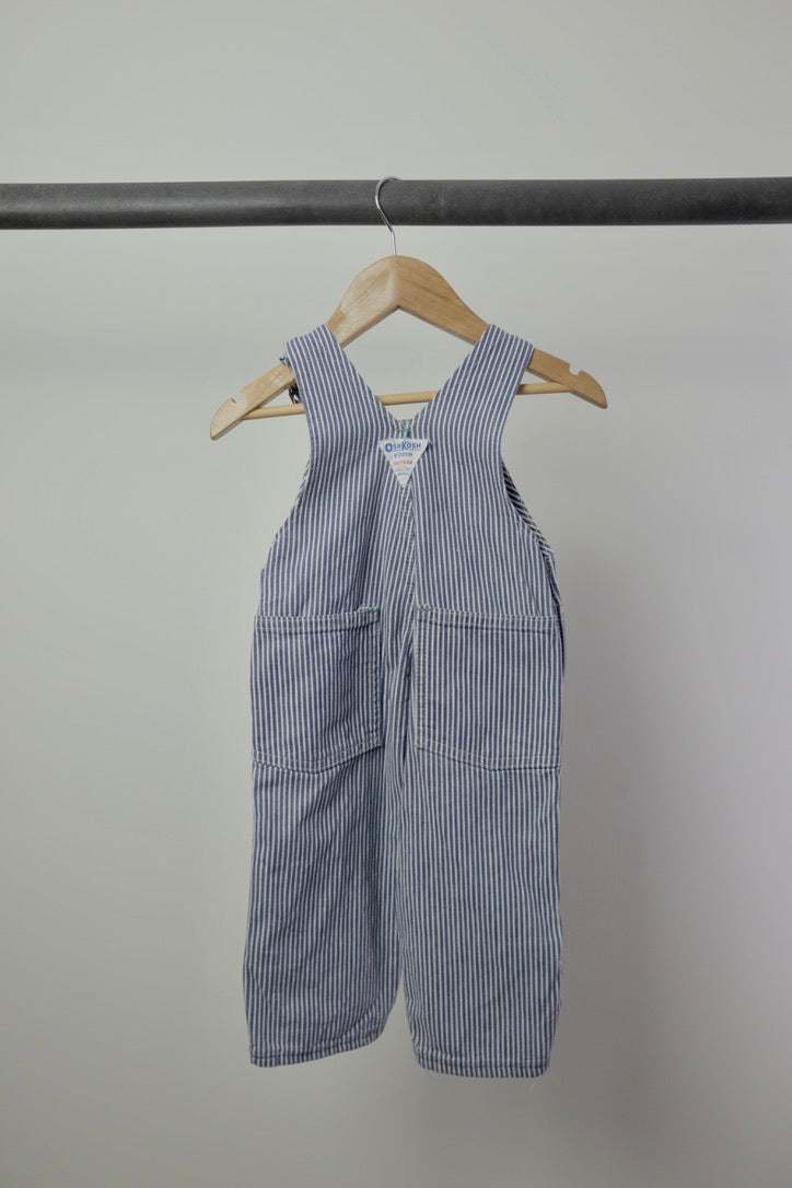 Vintage OshKosh B’gosh Railroad Stripe Overalls — 9M
