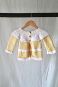Handmade Knit Cardigan — Butter Yellow — 12–18M