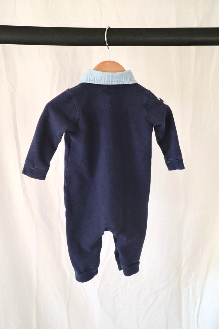 Ralph Lauren Polo Rugby Romper — Navy — 6M