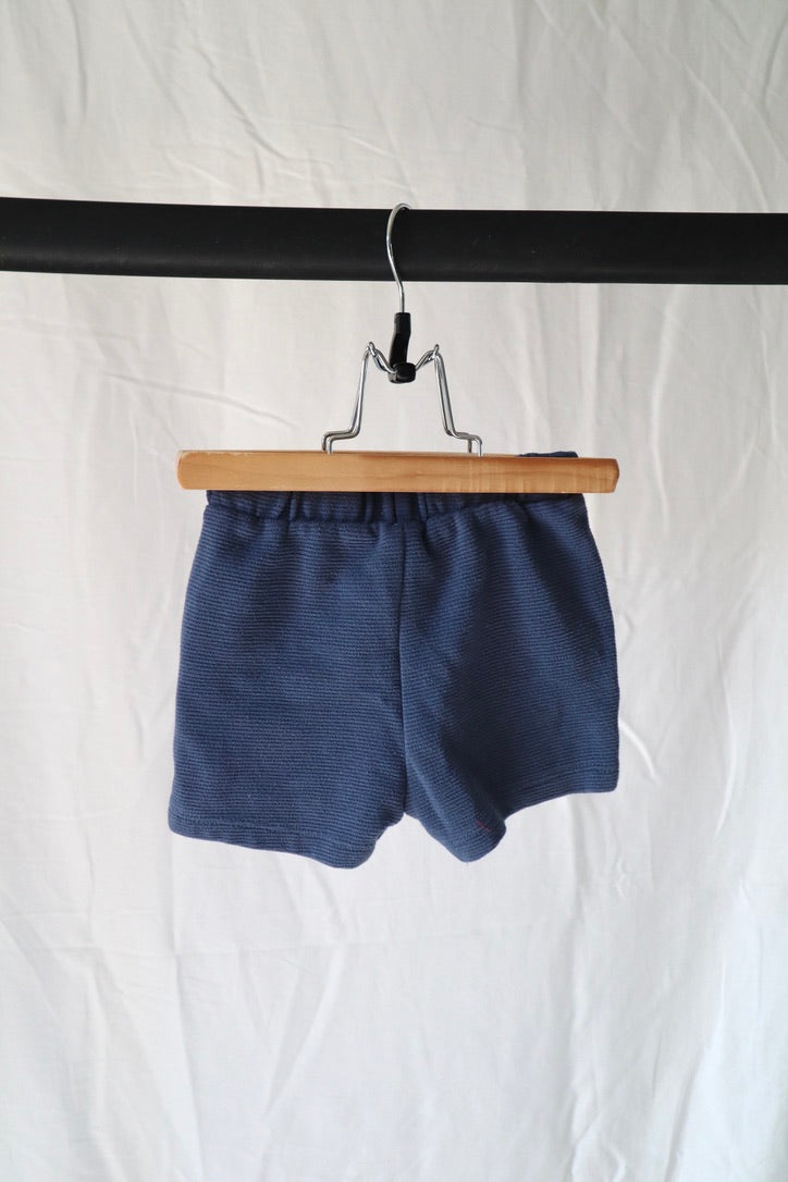 Bon Bébé Textured Knit Shorts — Navy — 24M
