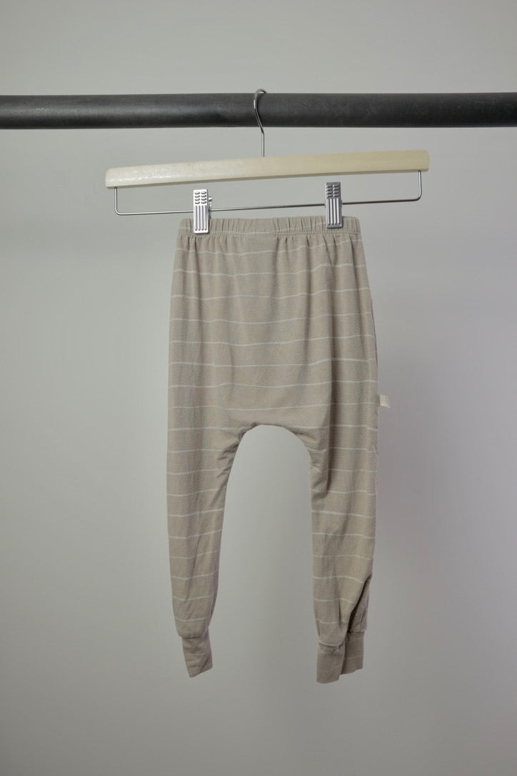 Jax + Lennon Bamboo Pocket Joggers — Taupe Stripe — 18–24 Months