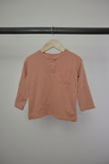 Zara Baby — Long Sleeve Henley Top — Terracotta — 12–18M