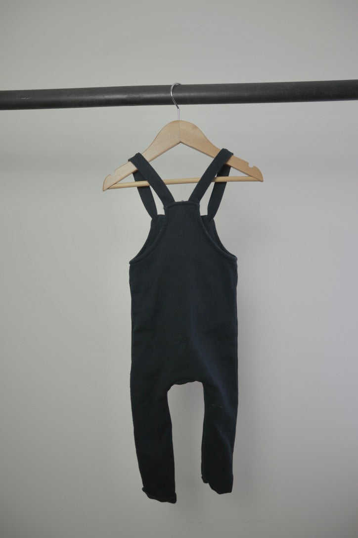 Little Rowe — Overall Romper — Black — 12–18M