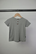 Haven Kids — Bamboo Henley Tee — Muted Sage — 3T