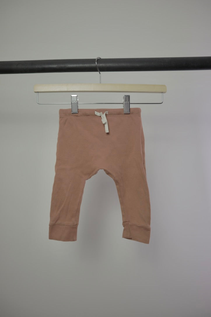Quincy Mae Organic Cotton Drawstring Pants — Clay — 12–18M