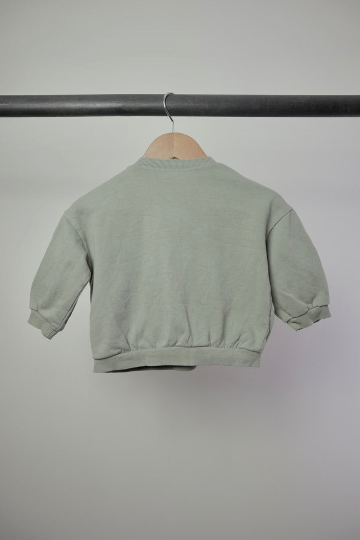 H&M Autumn Appliqué Sweatshirt — Sage Green — 9–12M