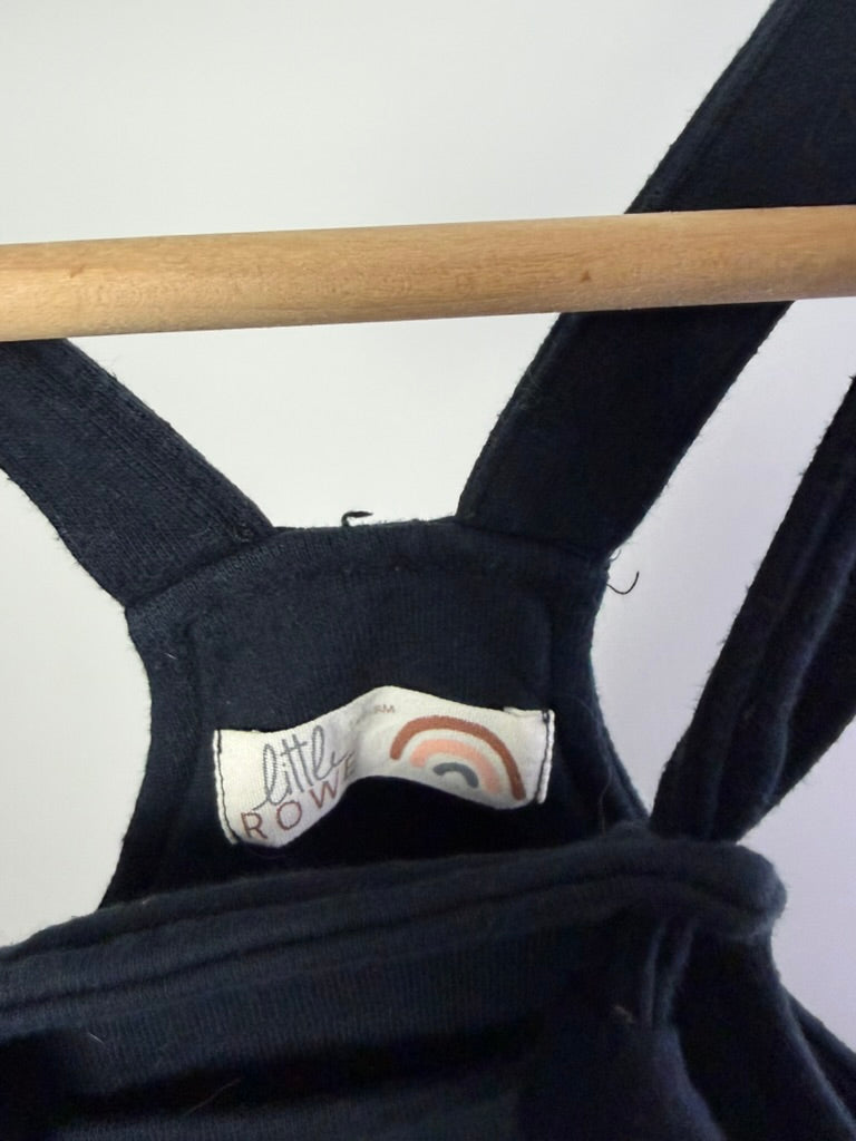 Little Rowe — Overall Romper — Black — 12–18M