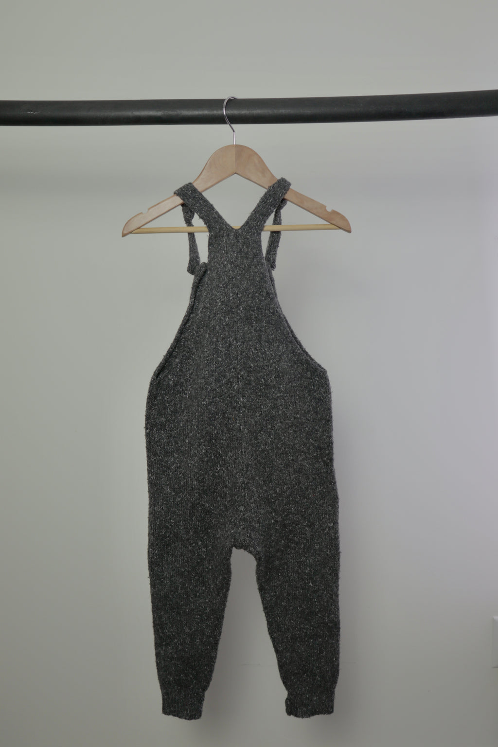 Zara Knitwear — Charcoal Grey Knit Longall Overalls — 3–4Y Years