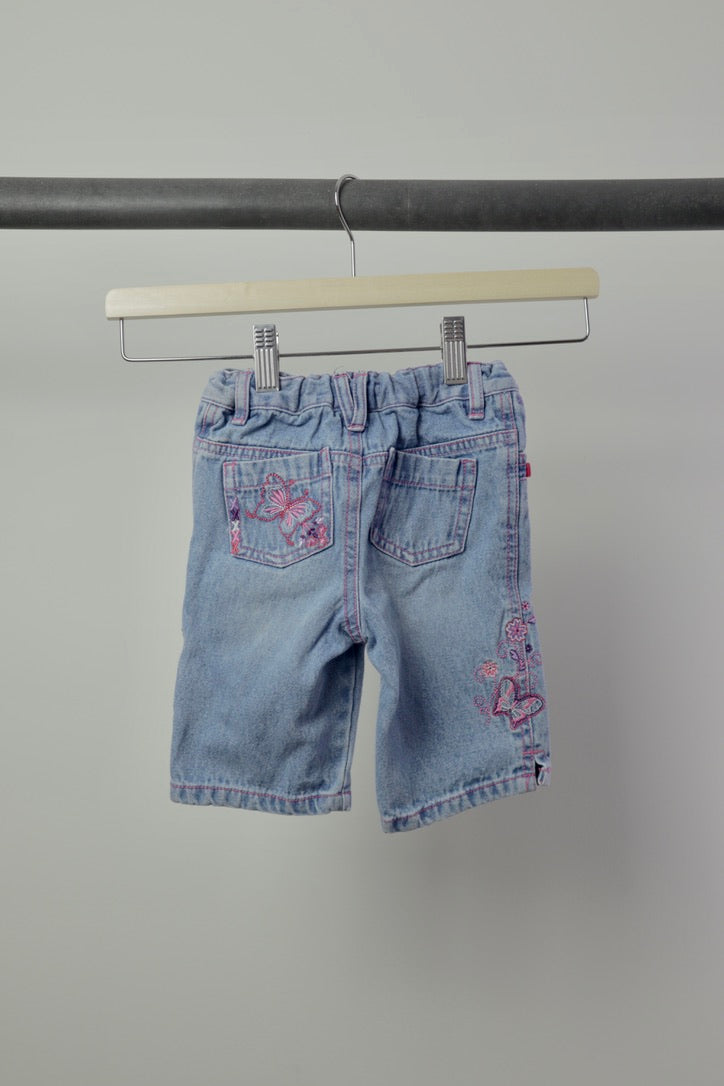 Vintage Cherokee Embroidered Denim Jeans — Light Wash — 6–12M