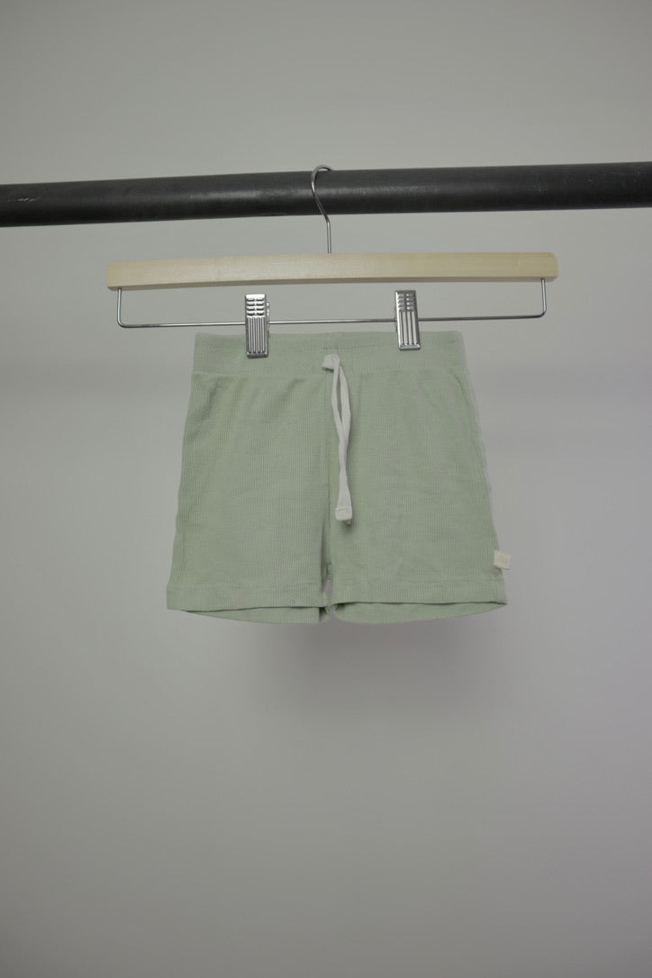 Jax + Lennon Organic Ribbed Shorts — Sage — 2/3Y