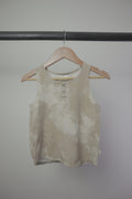 Jax + Lennon — Tie-Dye Henley Tank — Oatmeal/Cream — 2/3Y
