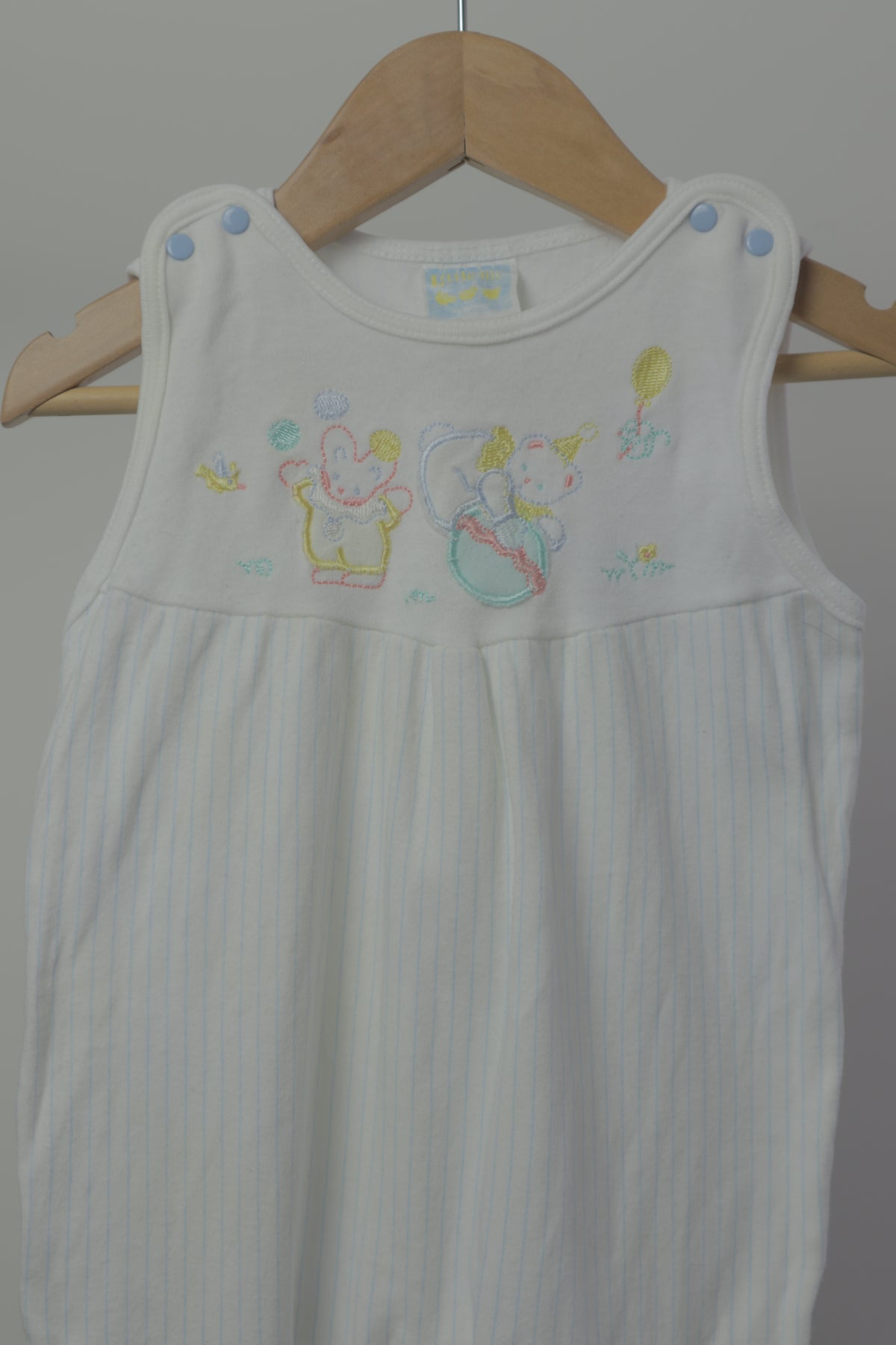 Vintage Little Me Pastel Embroidered Footed Romper — 6M