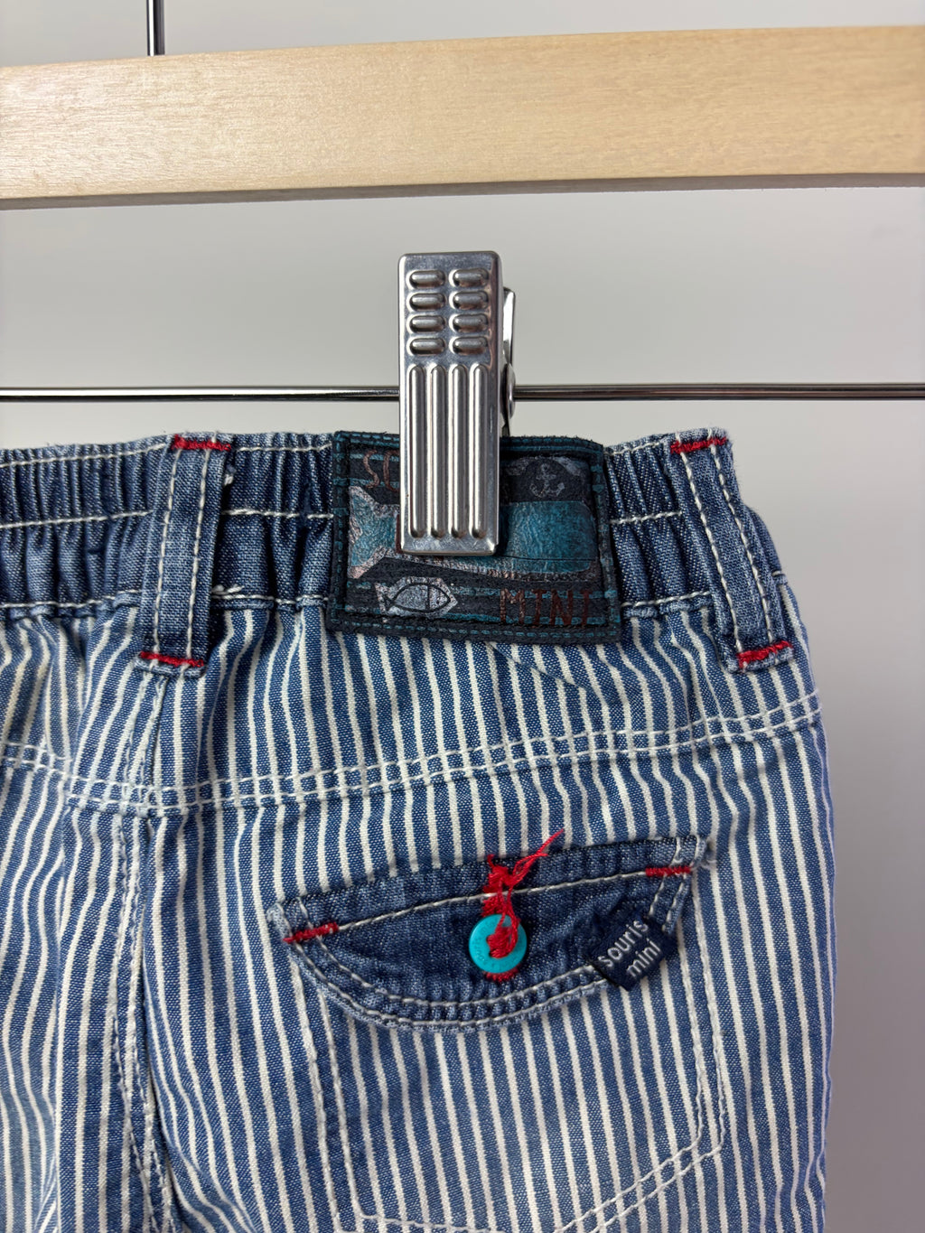 Souris Mini Striped Pants — Blue/White — 9M