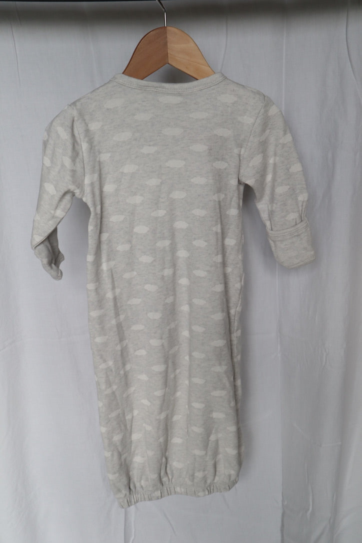 Parade Organics Organic Cotton Kimono Gown | Clouds Grey | 3-6M