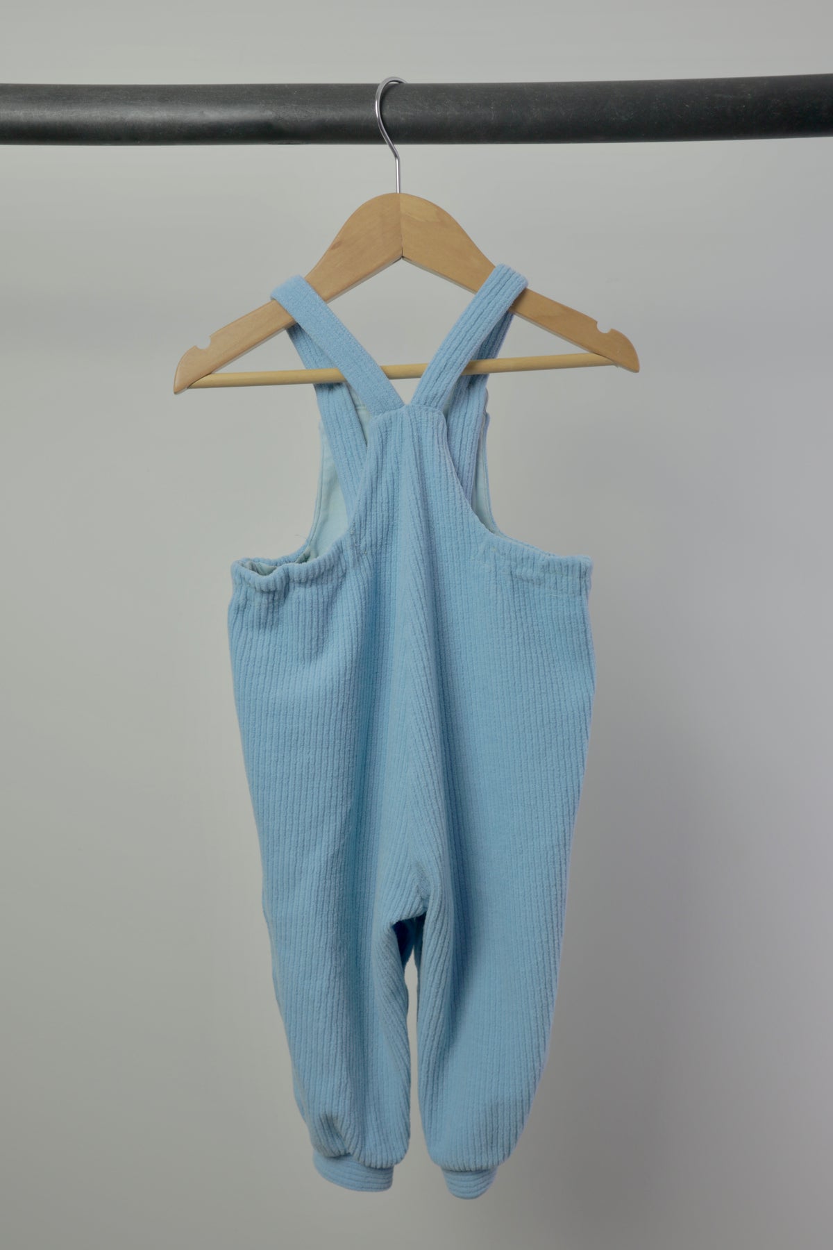 Vintage Fusen Usagi Corduroy Airplane Overalls — Baby Blue — 6–12 Months