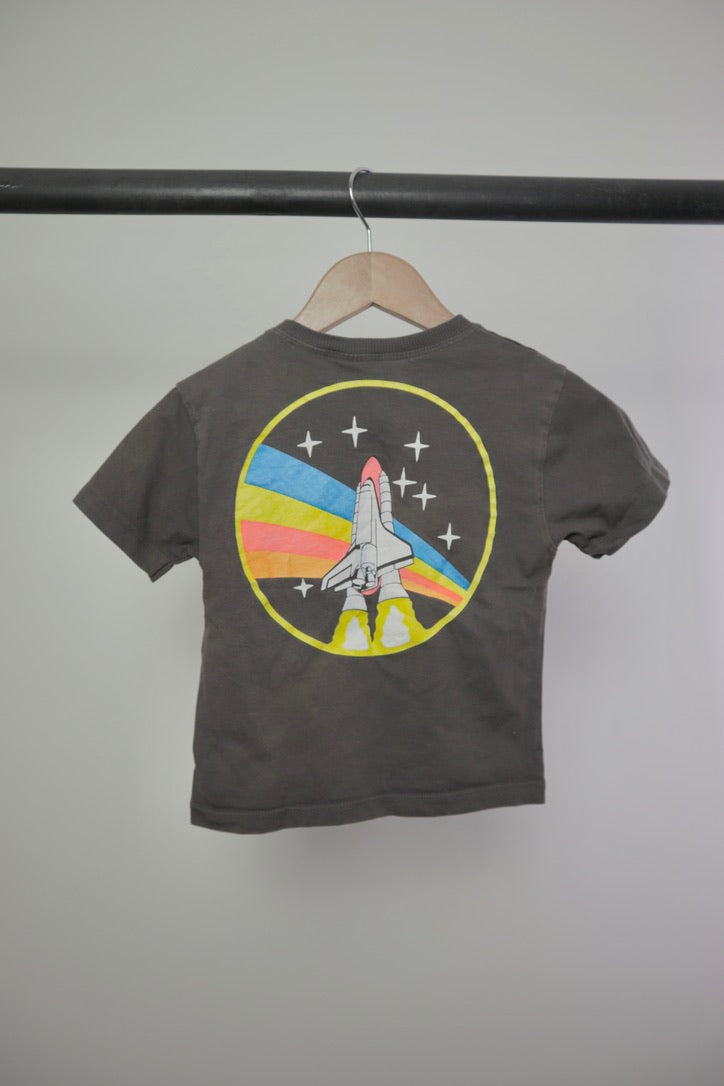 Zara Kids Charcoal NASA Space Shuttle Graphic Tee — 2–3Y
