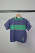 Vintage B.B. Club Colourblock T-Shirt — Navy + Green — 3T