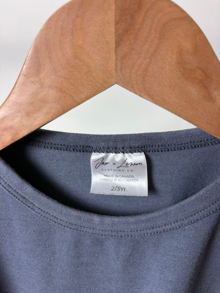 Jax + Lennon — Long Sleeve Top — Slate Blue — 2/3Y