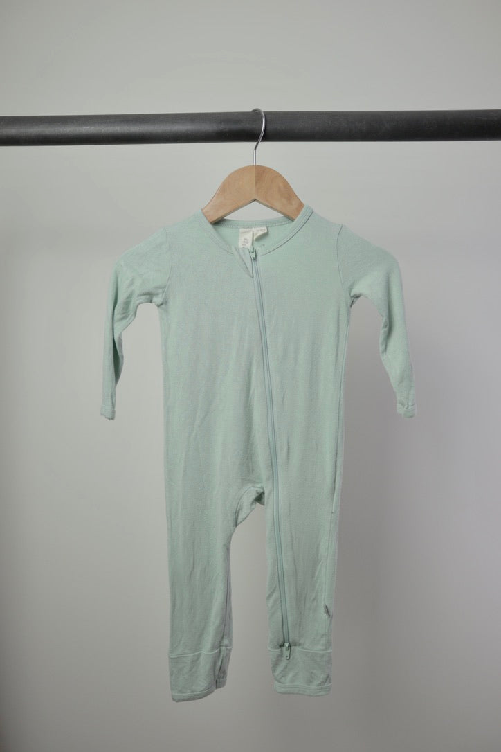 Kyte Baby — Bamboo Double-Zip Romper — Sage — 12–18M