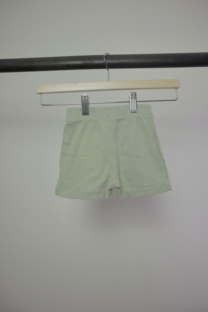 Jax + Lennon Organic Ribbed Shorts — Sage — 2/3Y