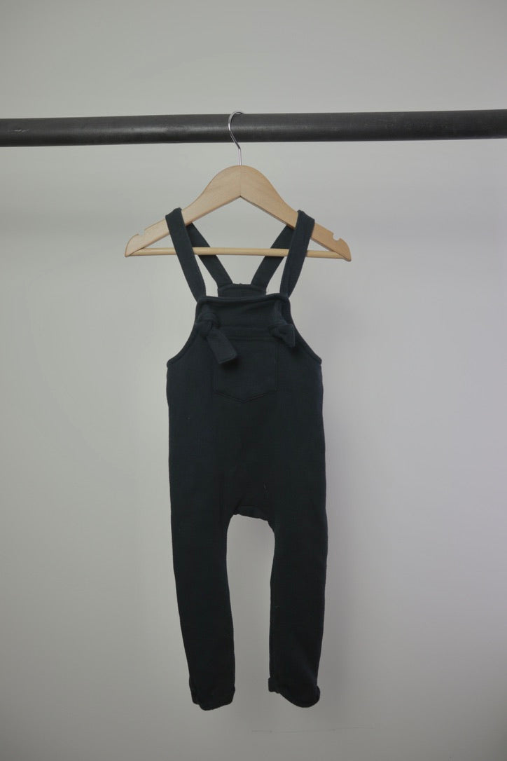 Little Rowe — Overall Romper — Black — 12–18M